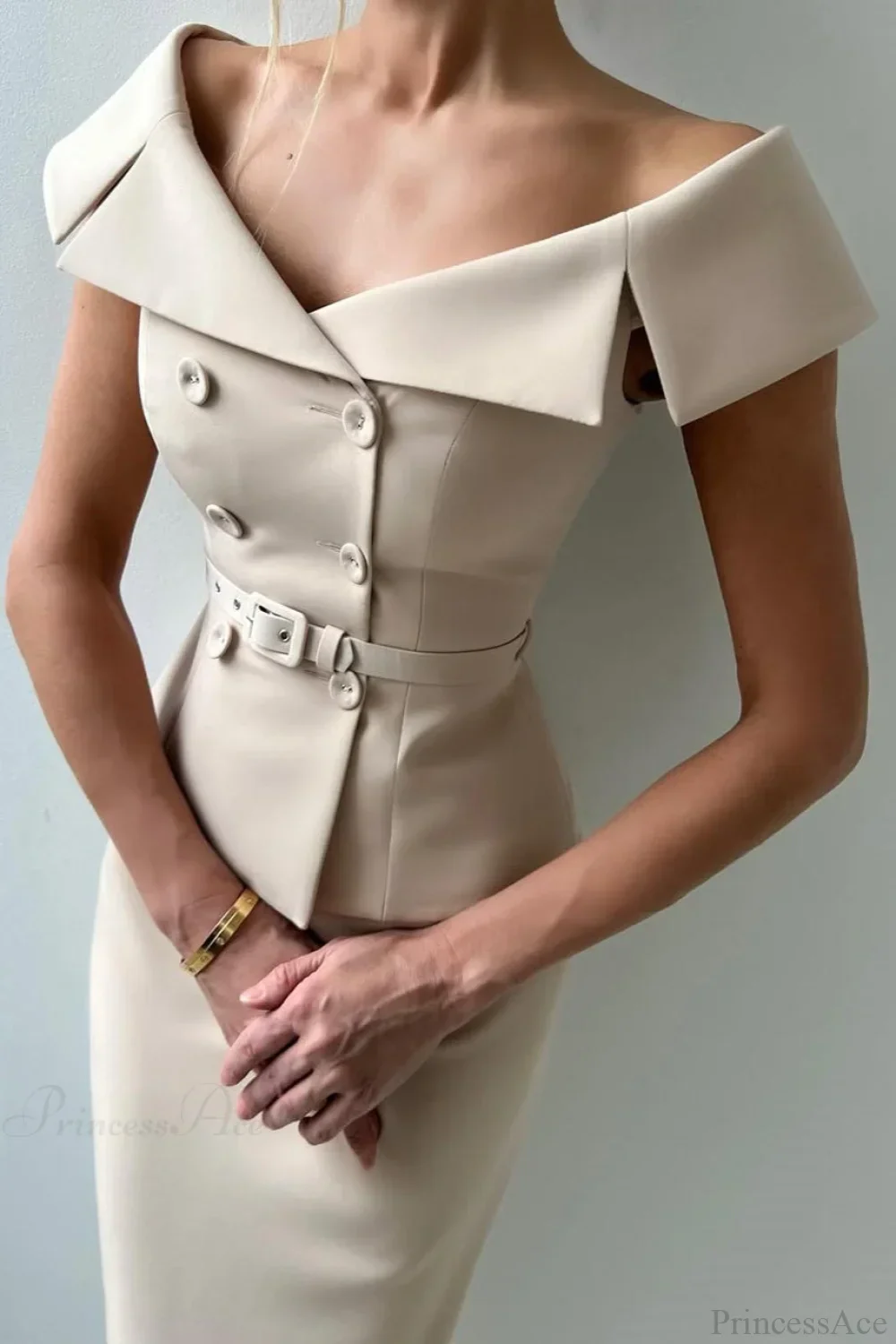 Double Breasted Tie Waist Bodycon Elegant Two Piece Set - Image 2