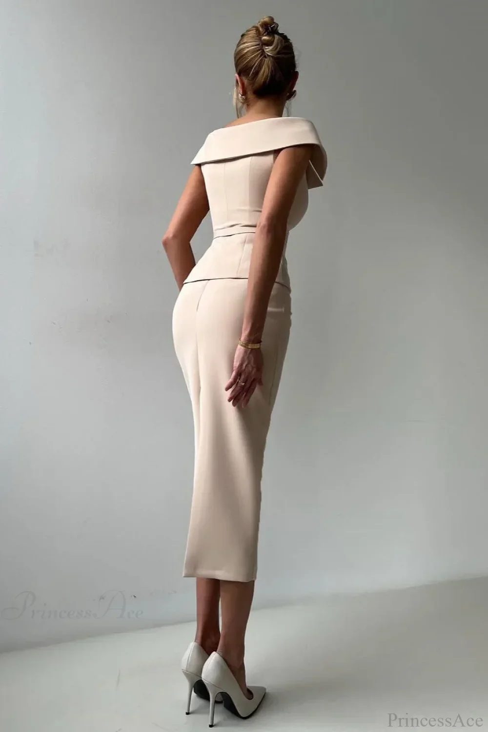 Double Breasted Tie Waist Bodycon Elegant Two Piece Set - Image 3