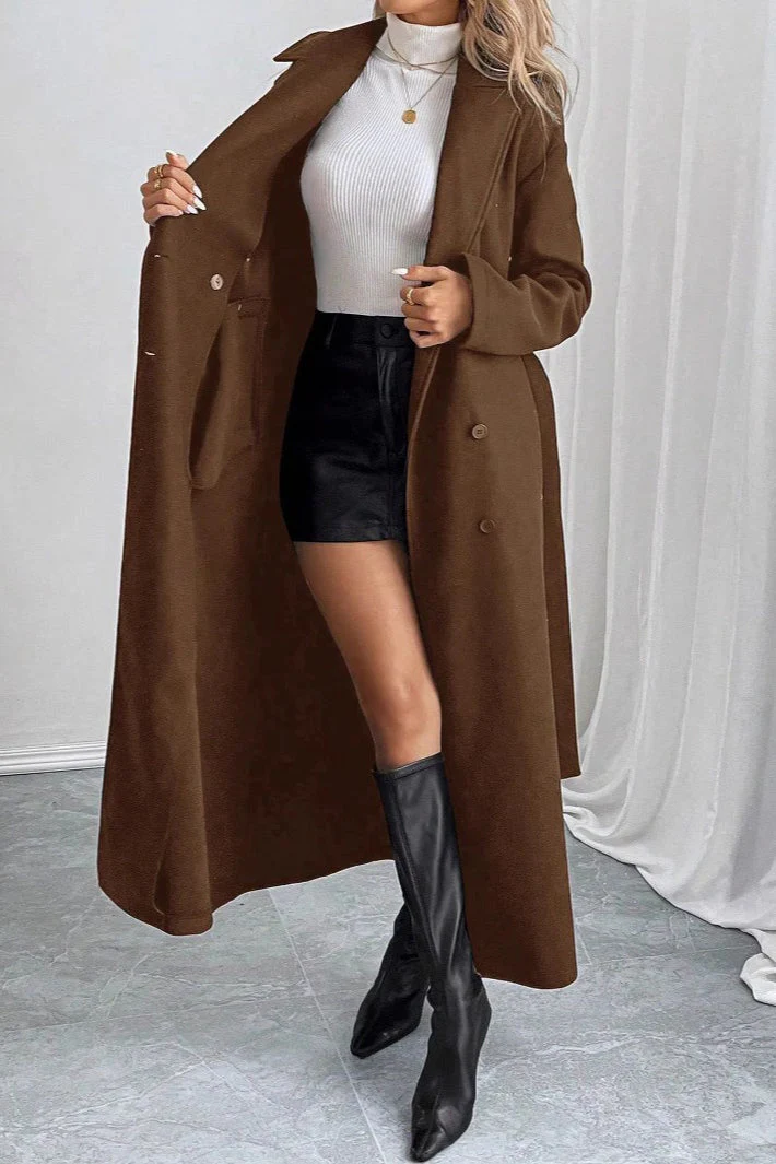 Double-faced Wool Loose Mid-Length Overcoat - Image 3
