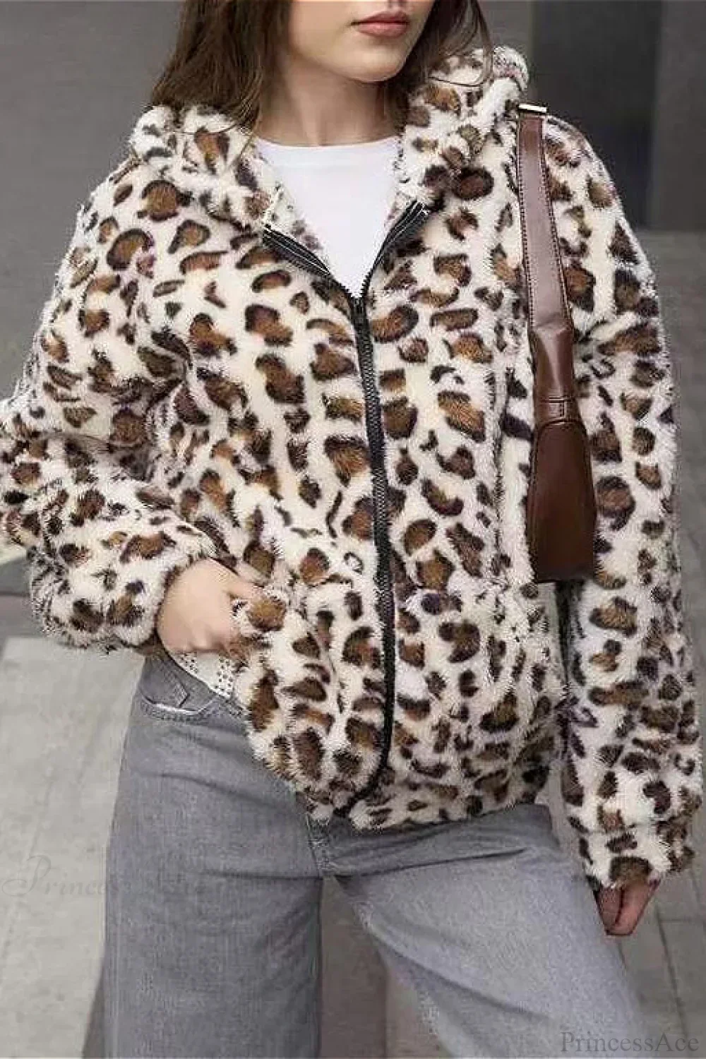 Double Fleece Printed Zipper Hooded Cardigan Hoodie - Image 2