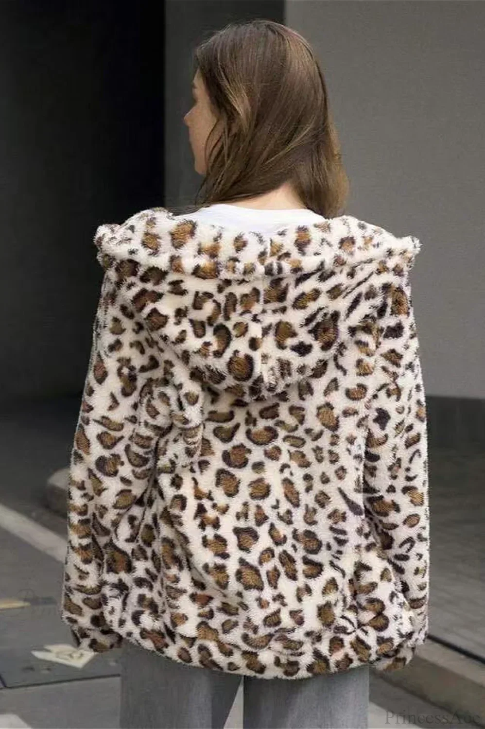 Double Fleece Printed Zipper Hooded Cardigan Hoodie - Image 5