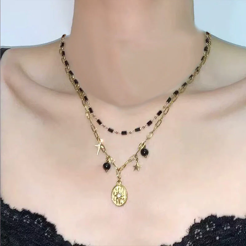Double Layer Sunflower Cross Snake NeckLace - Image 4