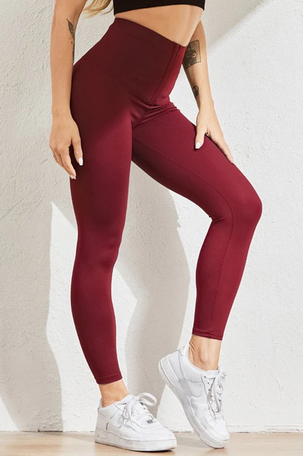 Double Row Button High-Waist Sculpting Fleece Leggings - Image 8
