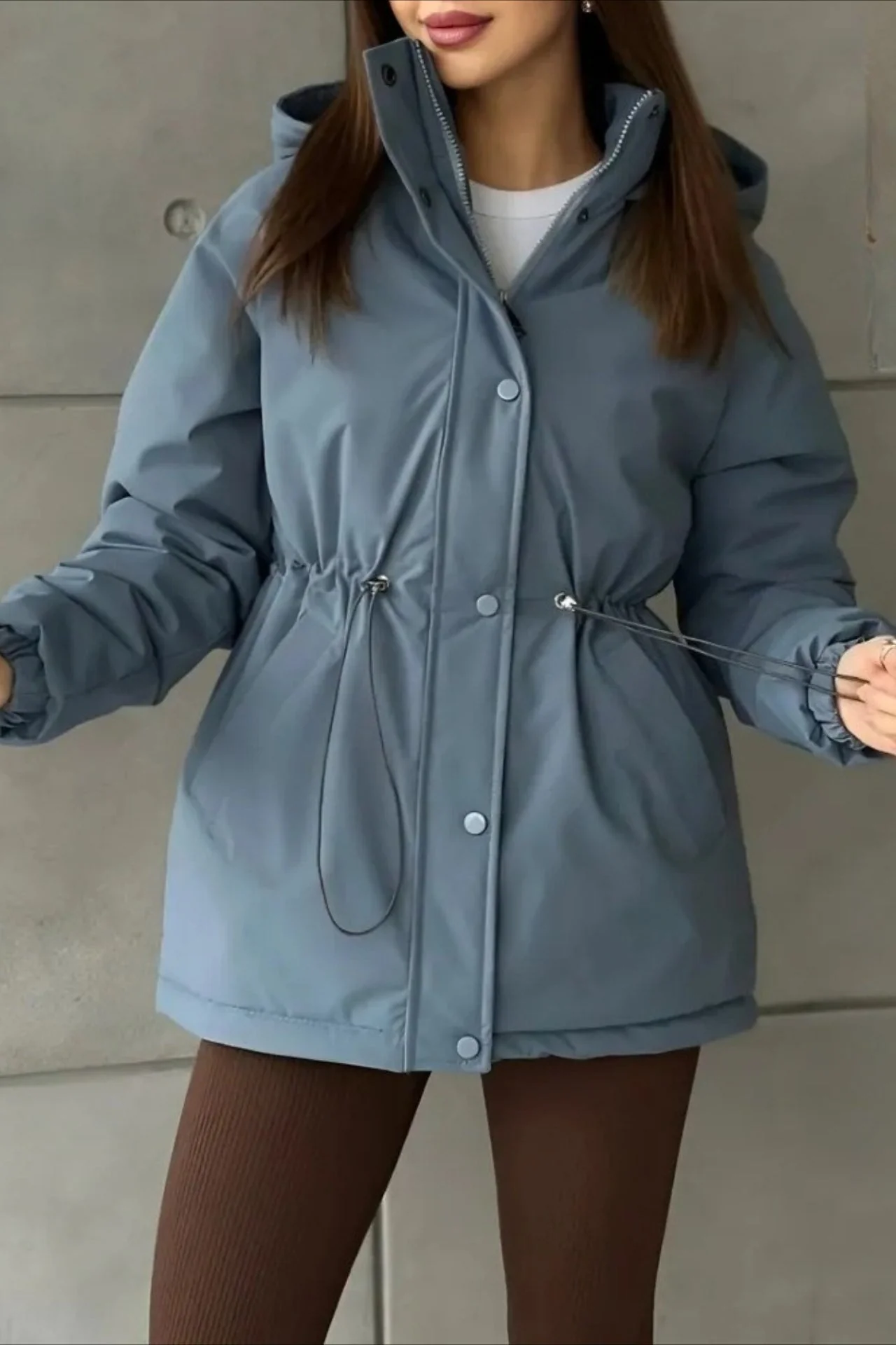 Drawstring Waist Leisure Outdoor Sports Mountaineering Jacket - Image 11