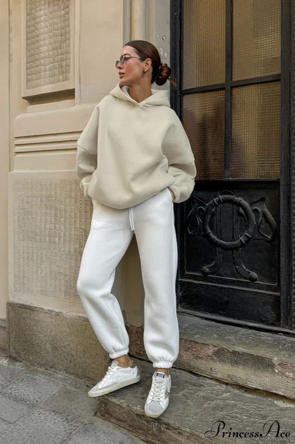 Drop Shoulder Hooded Loose Minimalist Sweatshirt - Image 5