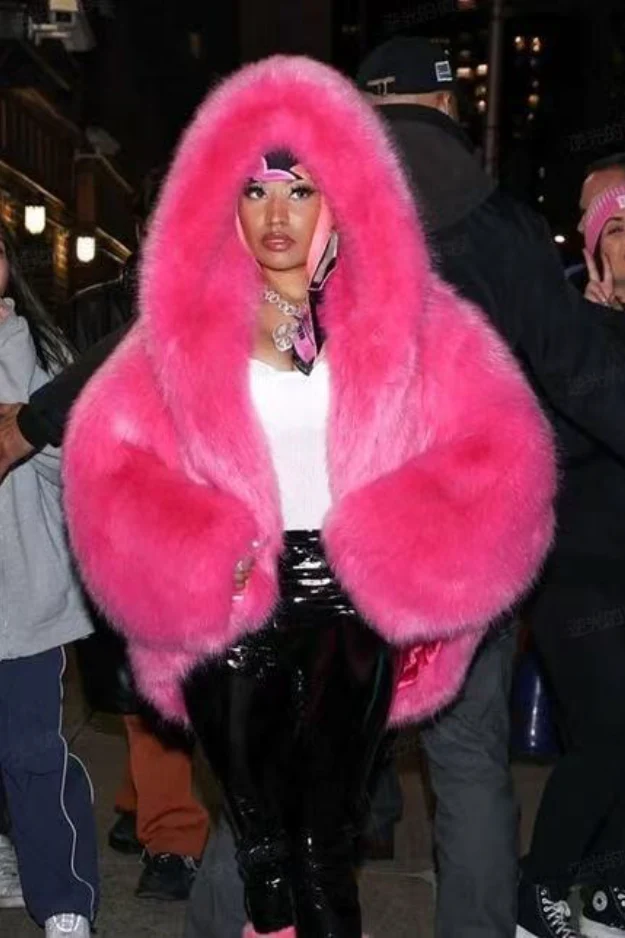 Fur Fox Trim Hooded Thick Warm Chic Coat - Image 3