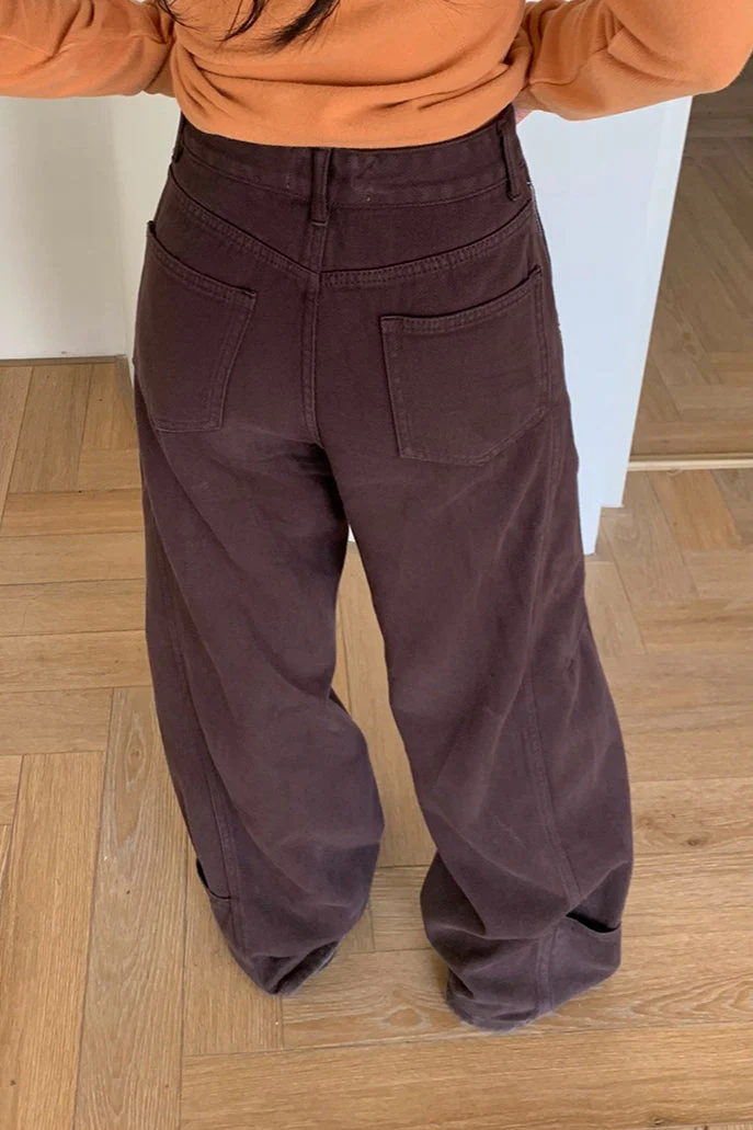 Edgy High Waist Cargo Wide Leg Curved Jeans - Image 6