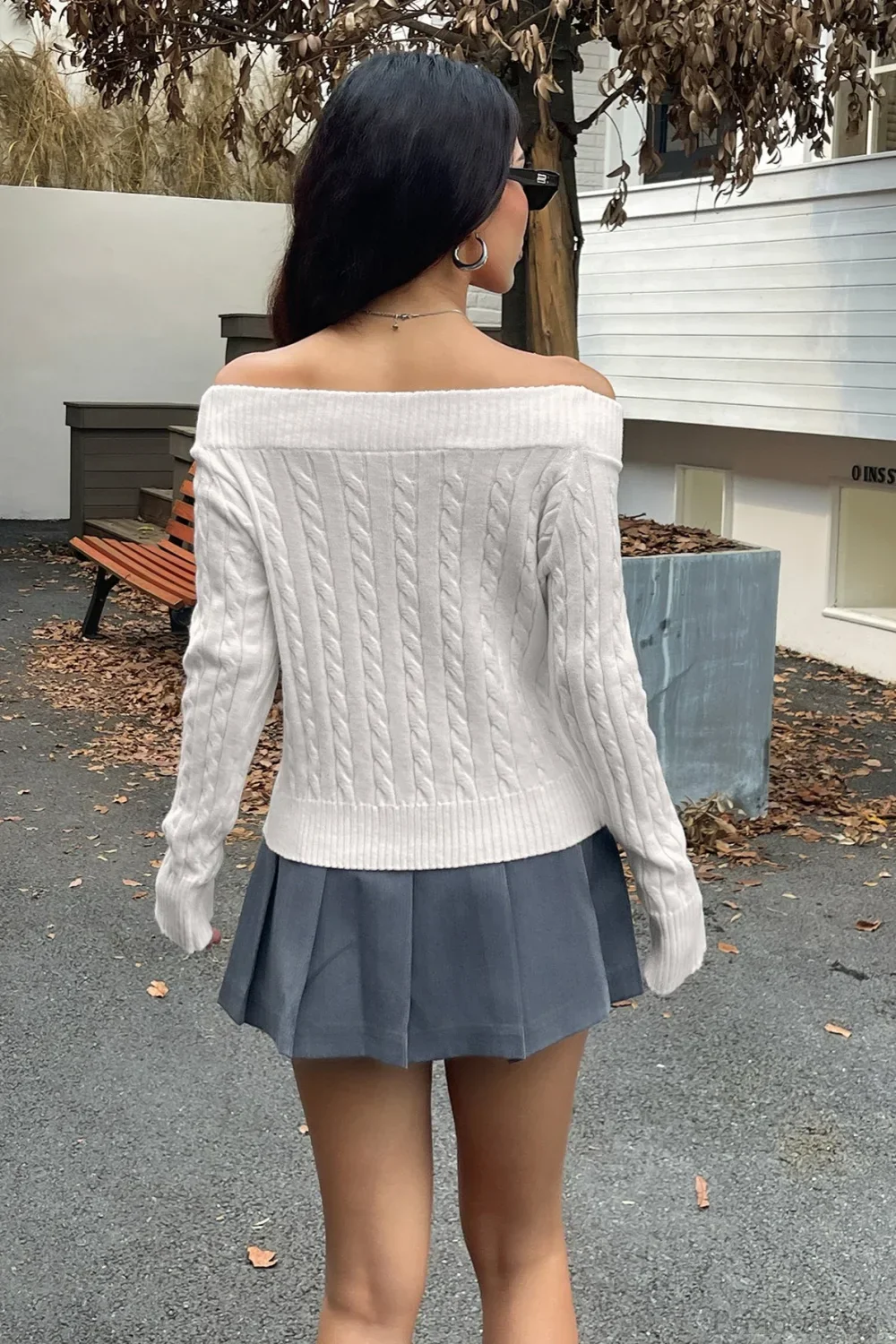 Edgy Long-Sleeve Knit Sweater - Image 3