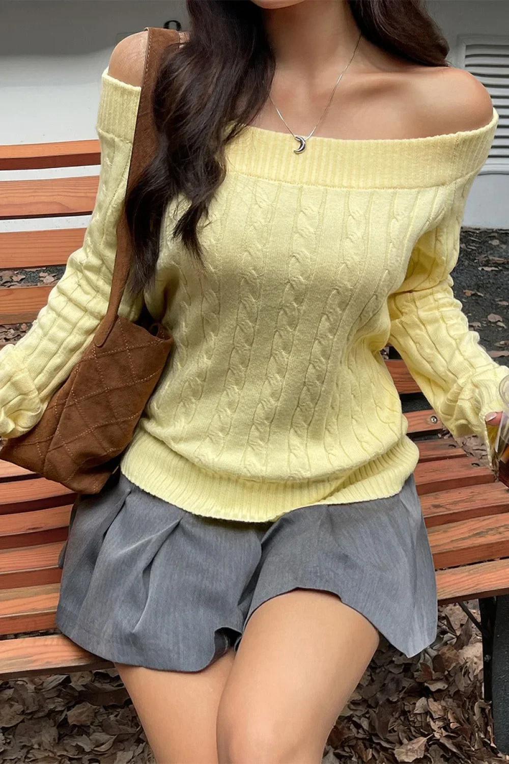 Edgy Long-Sleeve Knit Sweater - Image 4