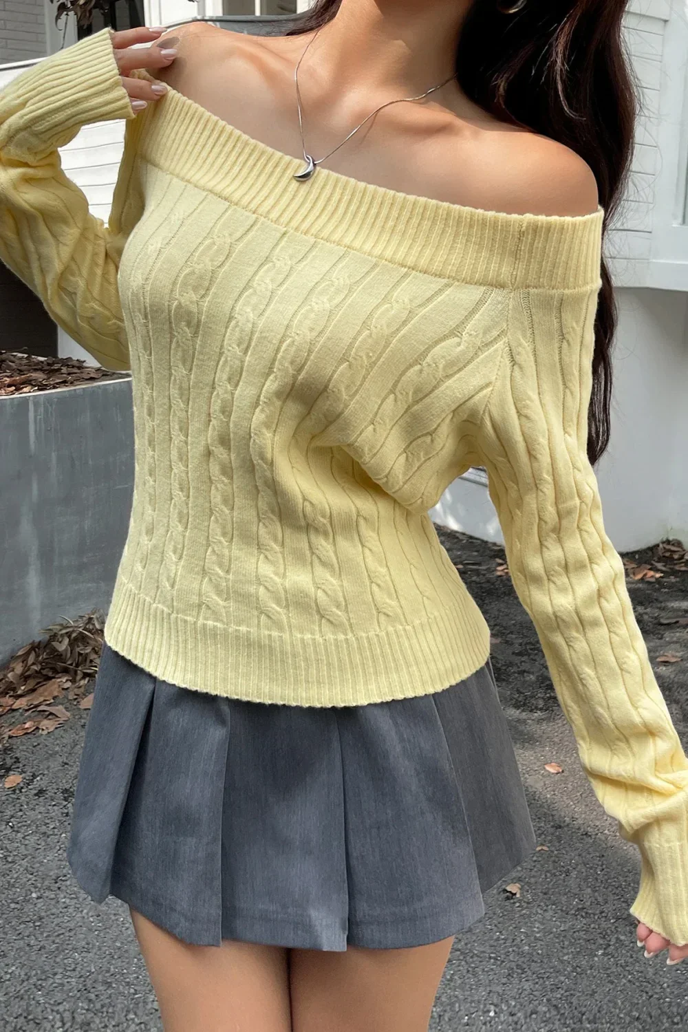 Edgy Long-Sleeve Knit Sweater - Image 5