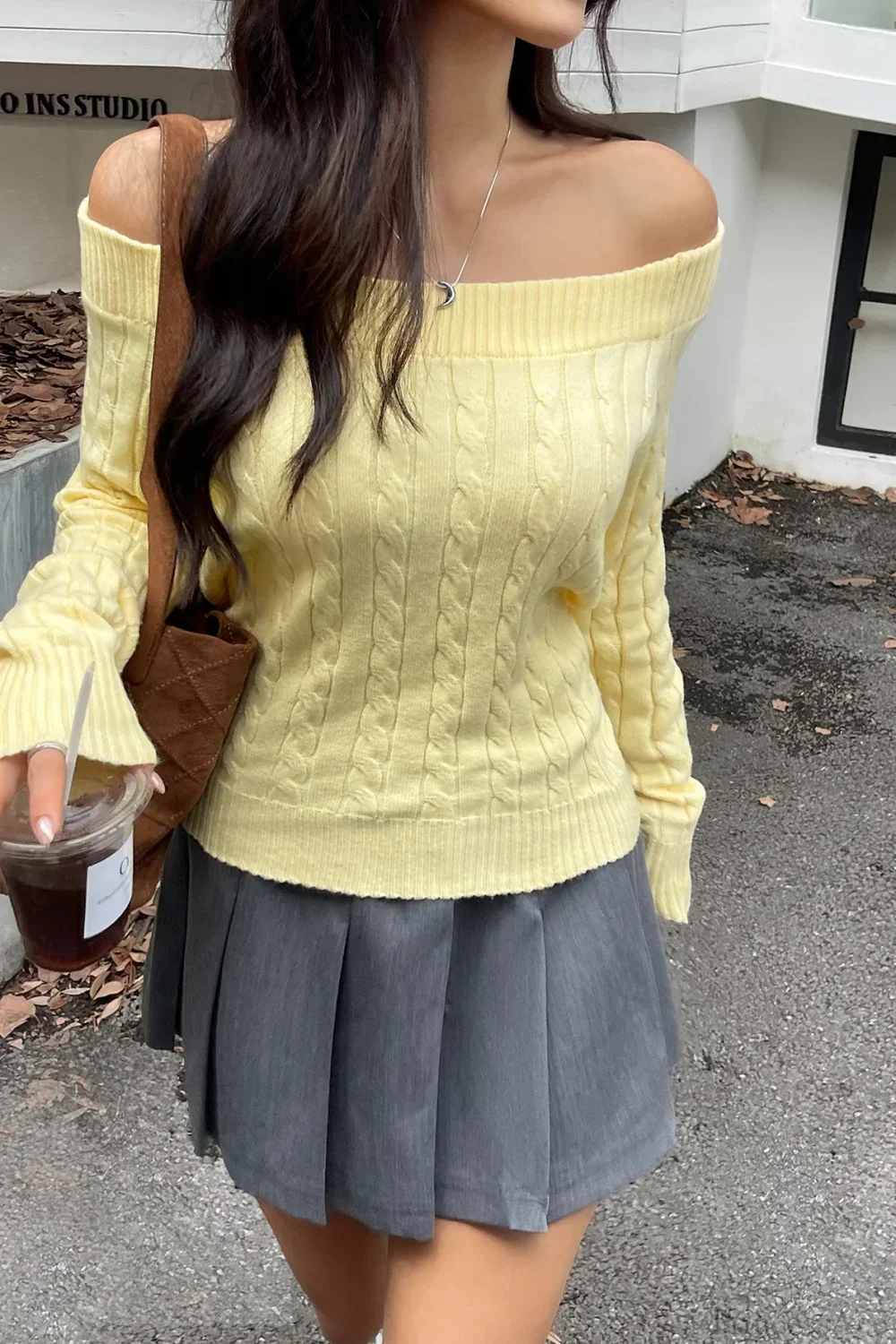 Edgy Long-Sleeve Knit Sweater - Image 6