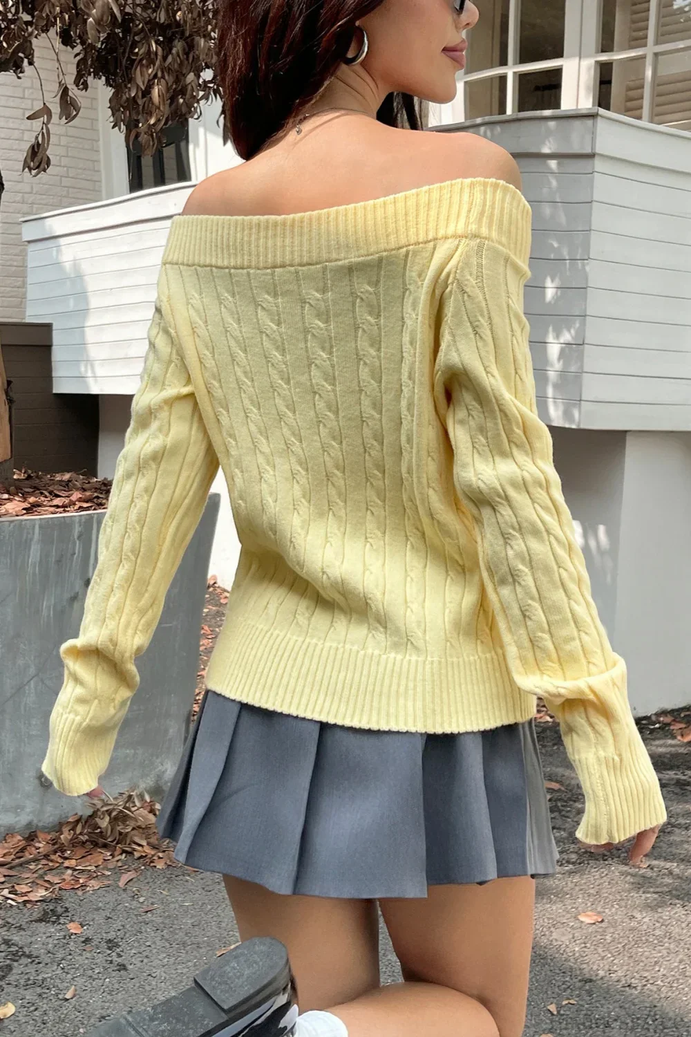 Edgy Long-Sleeve Knit Sweater - Image 7