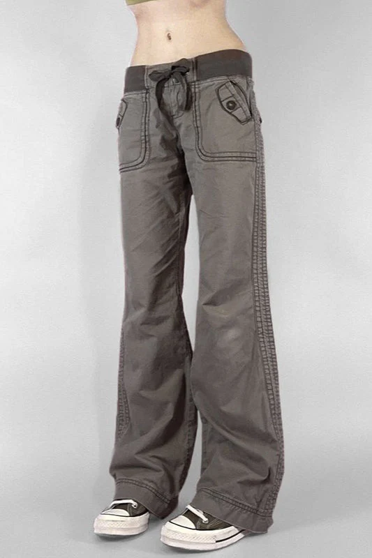 Edgy Slim Tie Strap Patchwork Jeans - Image 2