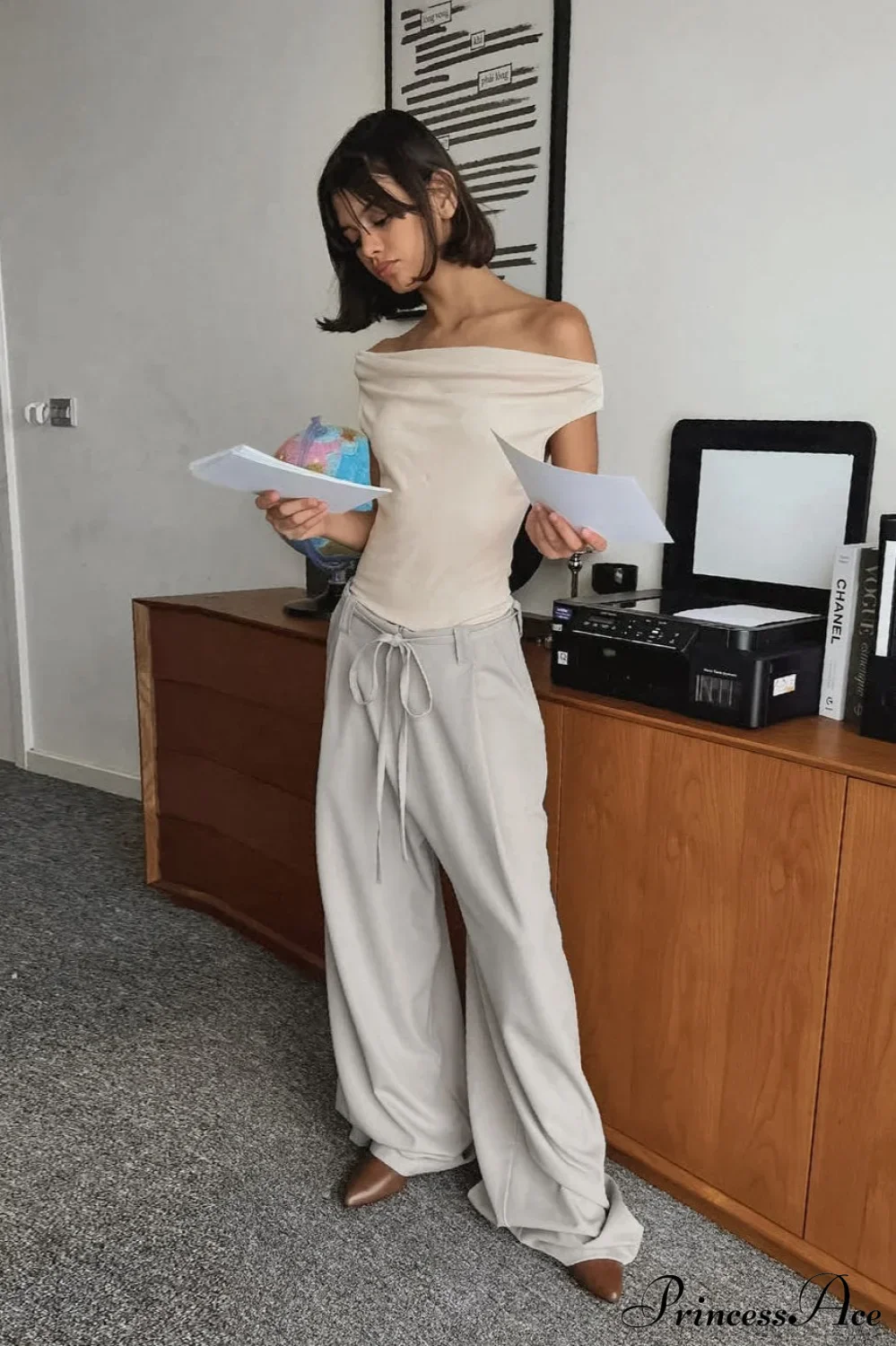 Effortless Chic Drawstring Wide-Leg Pants - Image 2