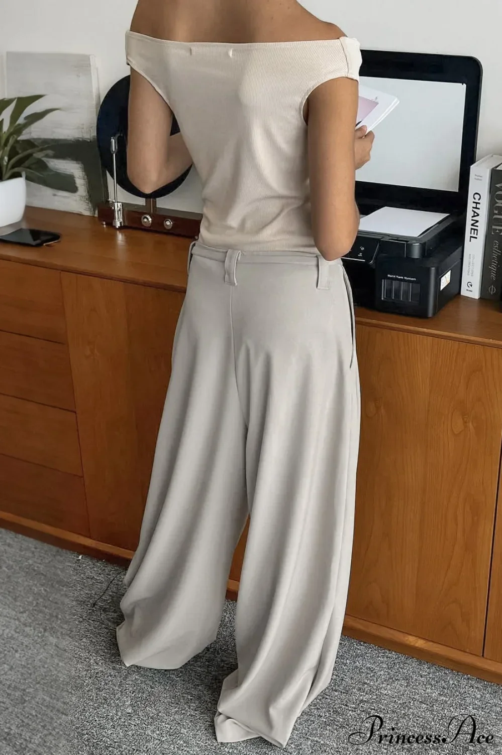 Effortless Chic Drawstring Wide-Leg Pants - Image 3
