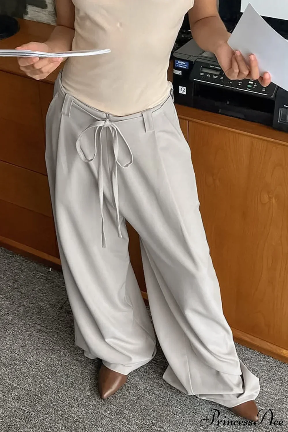 Effortless Chic Drawstring Wide-Leg Pants - Image 4
