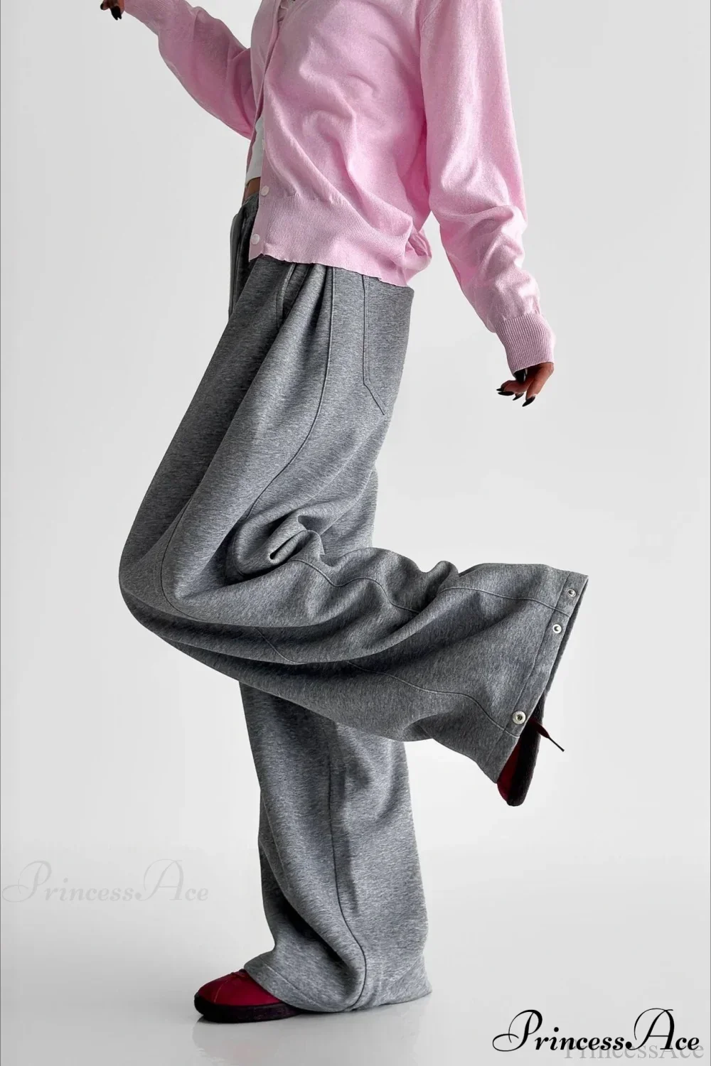 Elastic High-Waist Drawstring Wide Pants - Image 2
