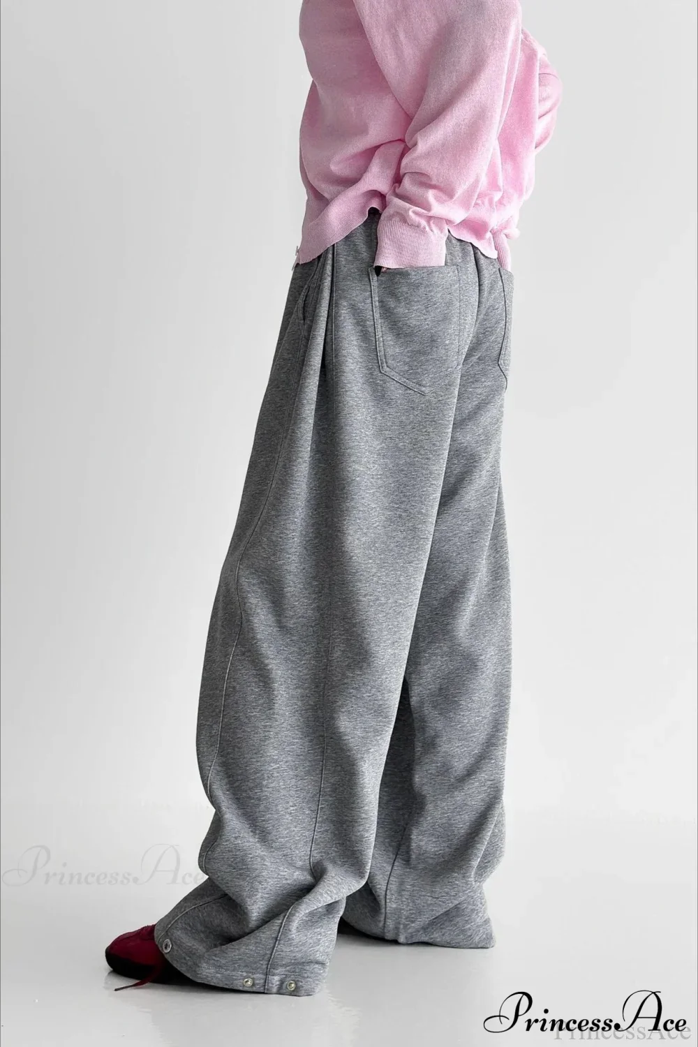 Elastic High-Waist Drawstring Wide Pants - Image 6