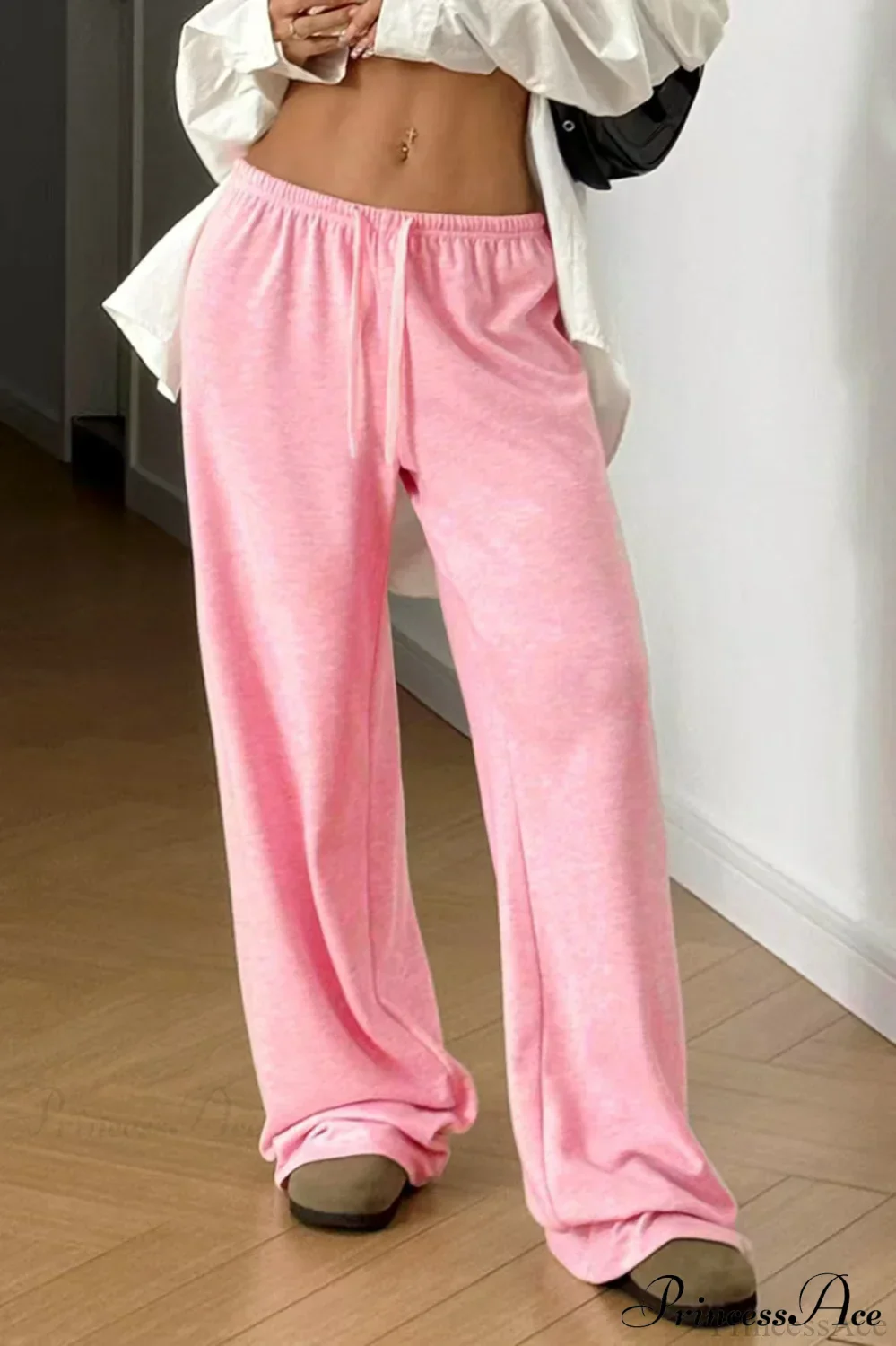 Elastic Waist Drawstring Wide Leg Pants - Image 10