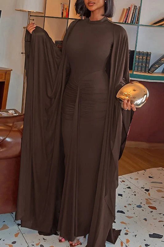 Elegant Backless Sash Sheer Shawl Two Piece Set - Image 3