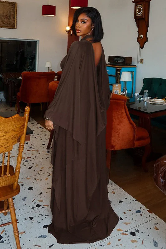 Elegant Backless Sash Sheer Shawl Two Piece Set - Image 4