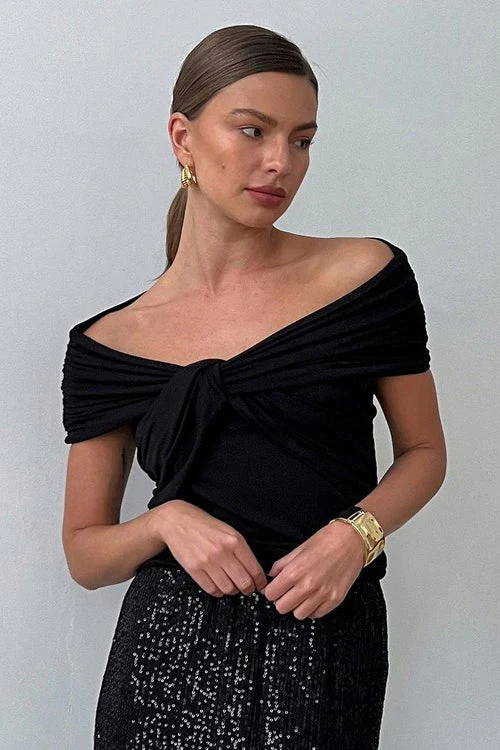 Elegant Chic Off Shoulder Twist Blouse - Image 6
