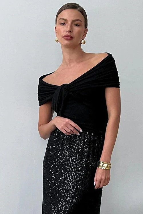 Elegant Chic Off Shoulder Twist Blouse - Image 9