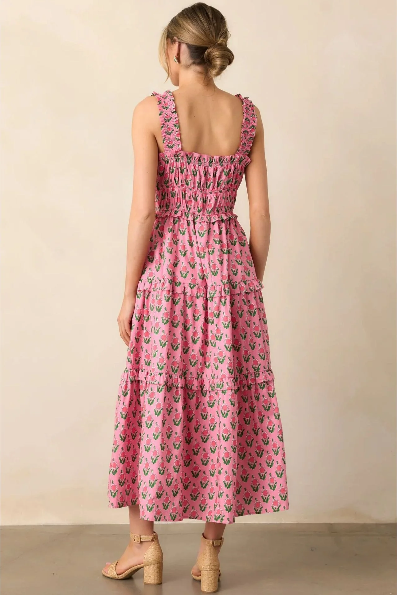 Elegant Elastic Jumpsuit Floral Dress - Image 4