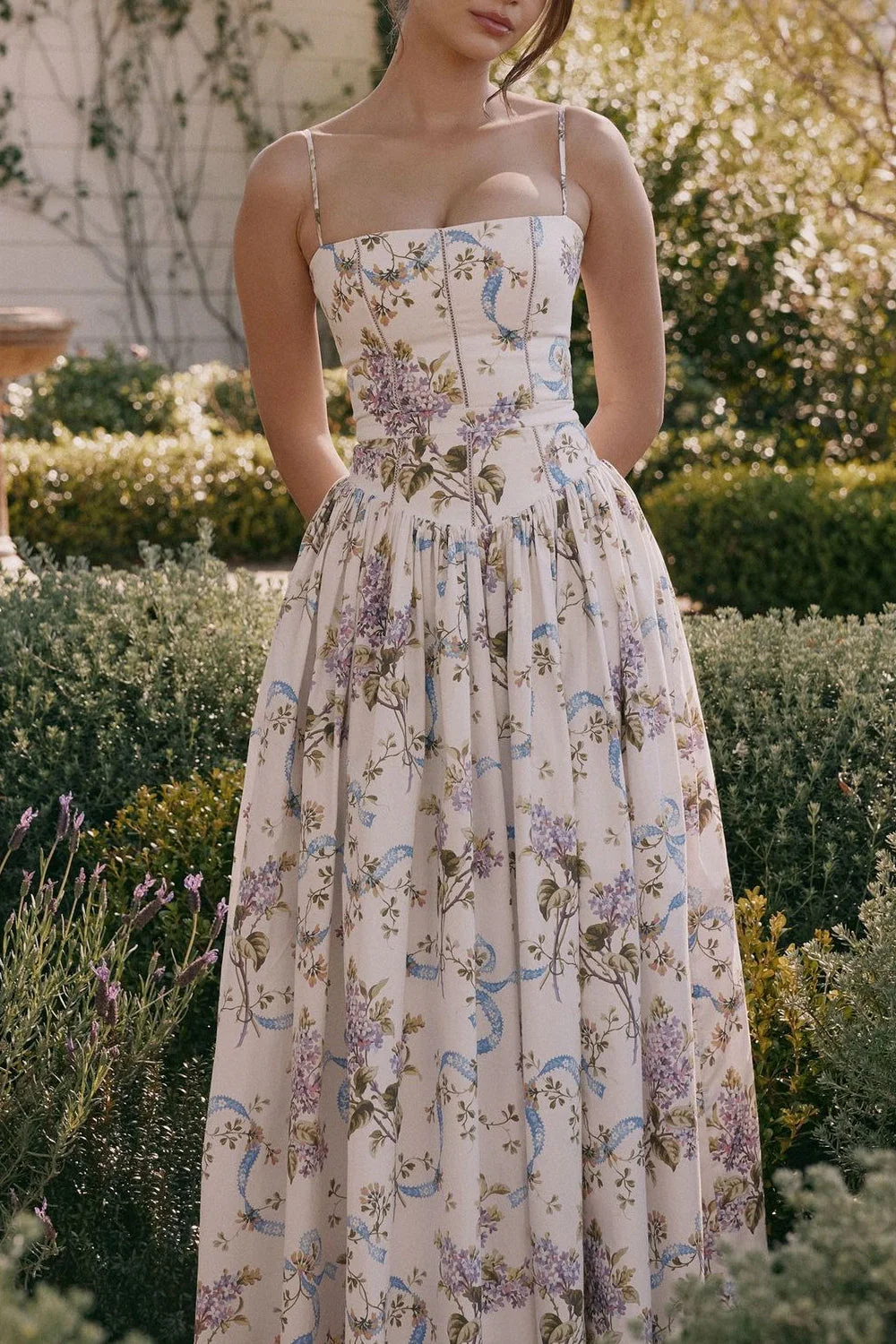 Elegant Gentle Floral Cami Fairy Maxi Dress - Image 6