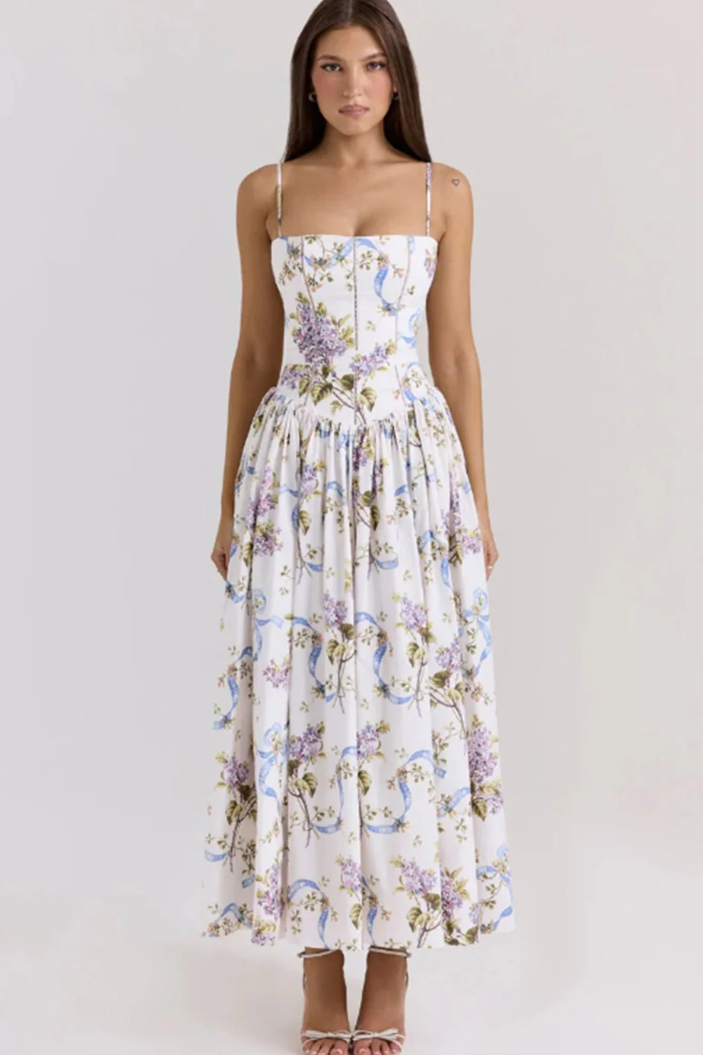 Elegant Gentle Floral Cami Fairy Maxi Dress - Image 7