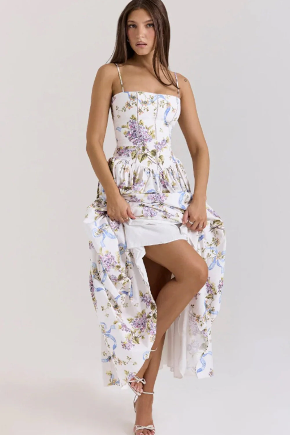 Elegant Gentle Floral Cami Fairy Maxi Dress - Image 8