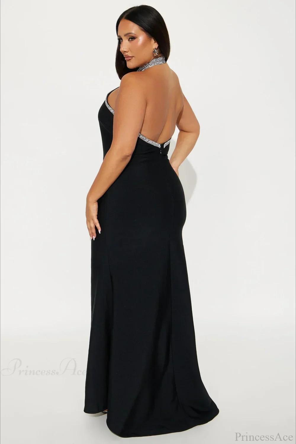 Elegant Halter Sleeveless High Waist Slit Evening Dress - Image 6