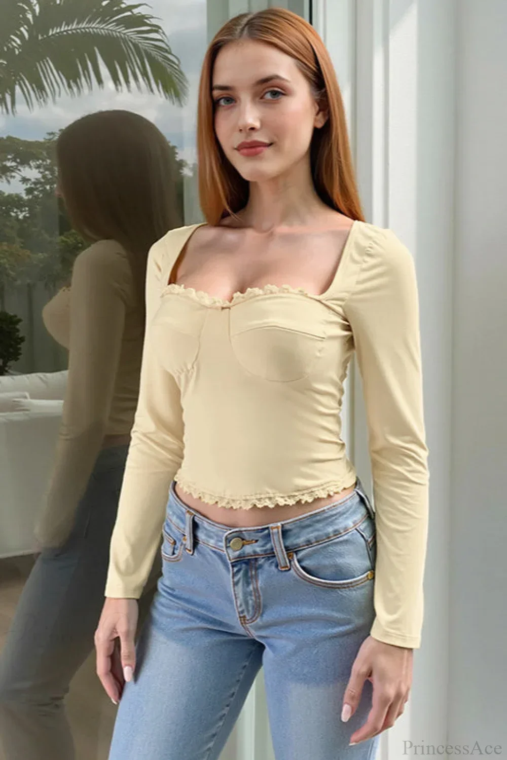 Elegant Lace Long Sleeve Tee - Image 4