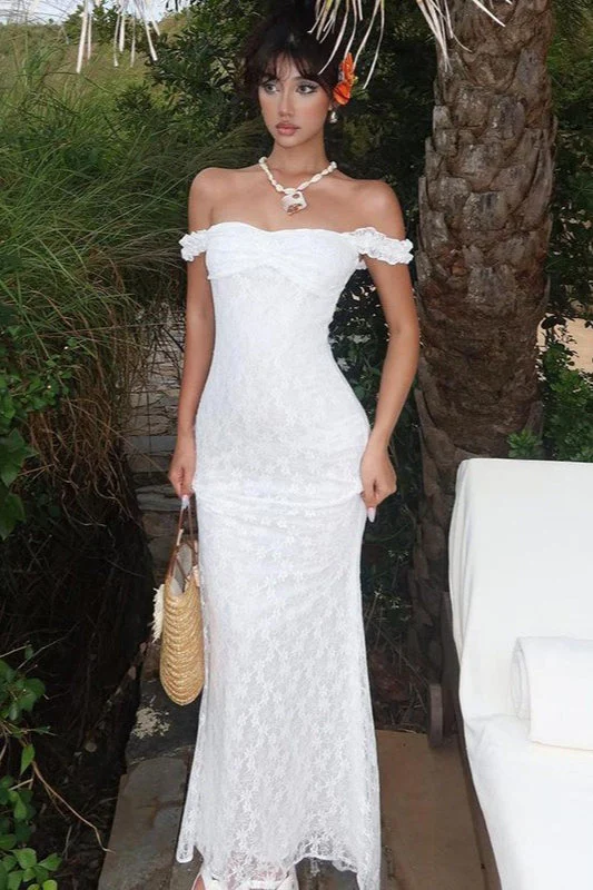 Elegant Lace Sleeveless Spaghetti Strap Slim Maxi Dress - Image 4