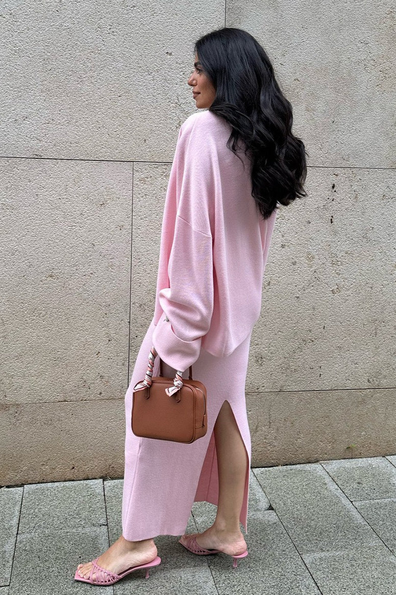 Elegant Minimalist Knit Long Sleeve Cardigan Cami Three Piece Set - Image 3
