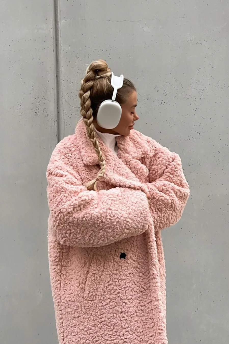 Elegant Office Lapel Plush Long Sleeve Coat - Image 10