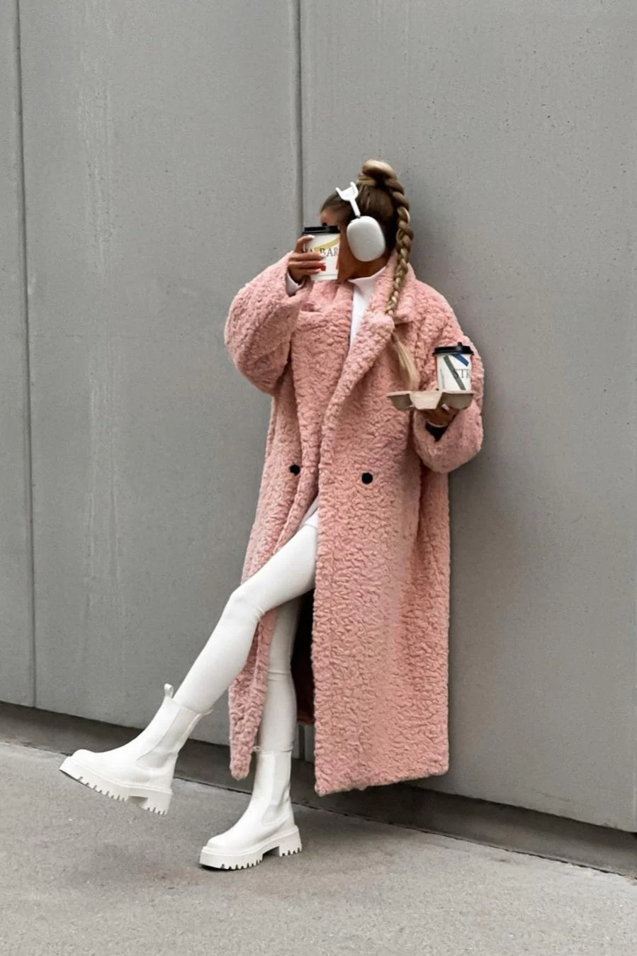 Elegant Office Lapel Plush Long Sleeve Coat - Image 11
