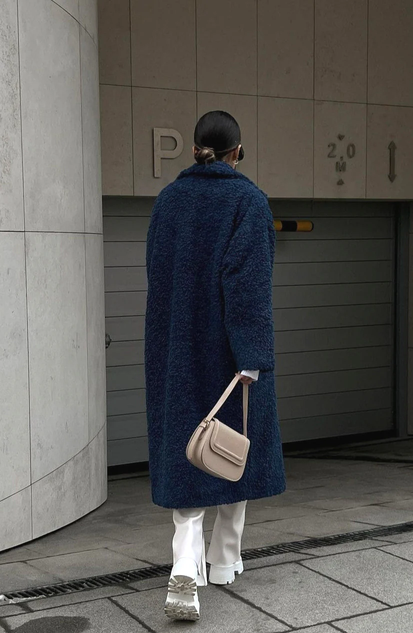 Elegant Office Lapel Plush Long Sleeve Coat - Image 3