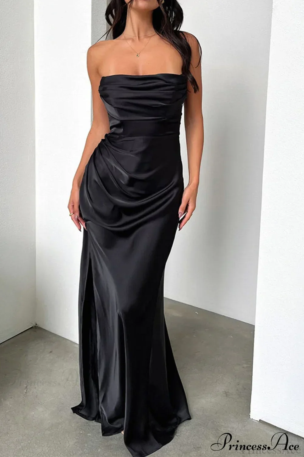 Elegant Ruched Side Slit Party Dress - Image 4