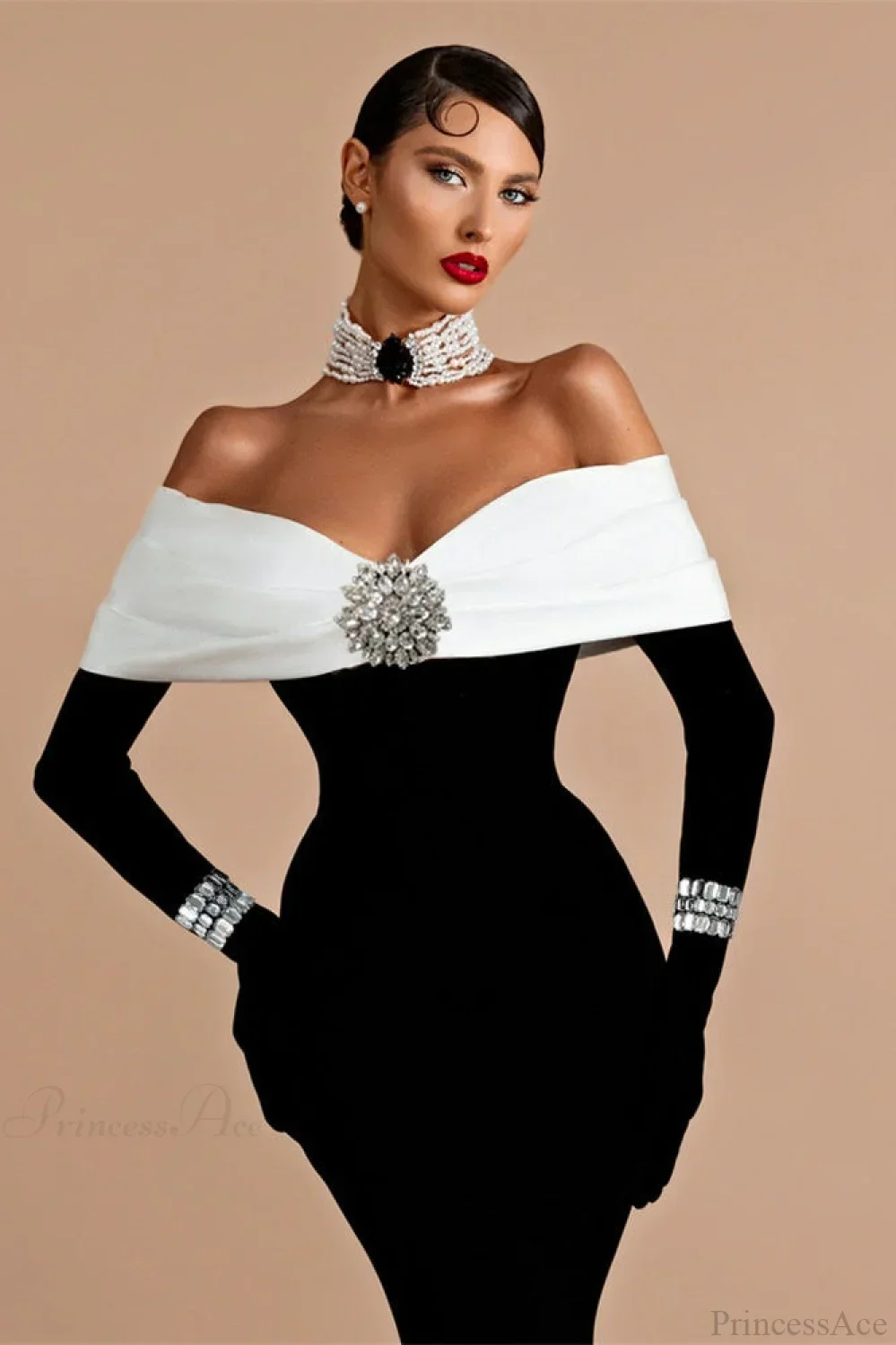 Elegant Sequin Sexy Off-the-Shoulder Evening Dress - Image 2