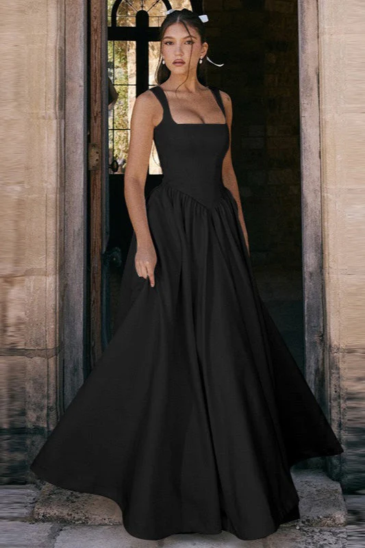 Elegant Solid A Line Long Prom Dress - Image 7