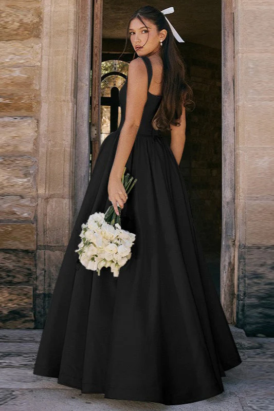 Elegant Solid A Line Long Prom Dress - Image 9