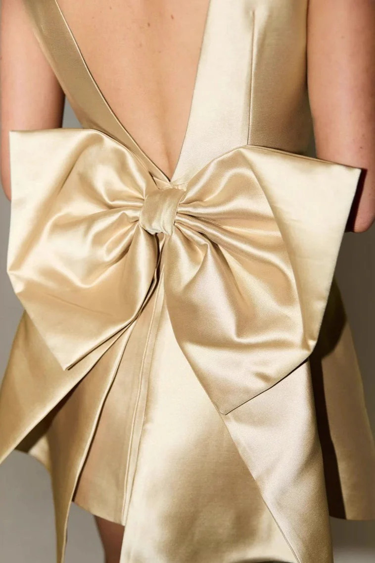 Elegant Square Neck Backless High Waist Mini Dress - Image 3