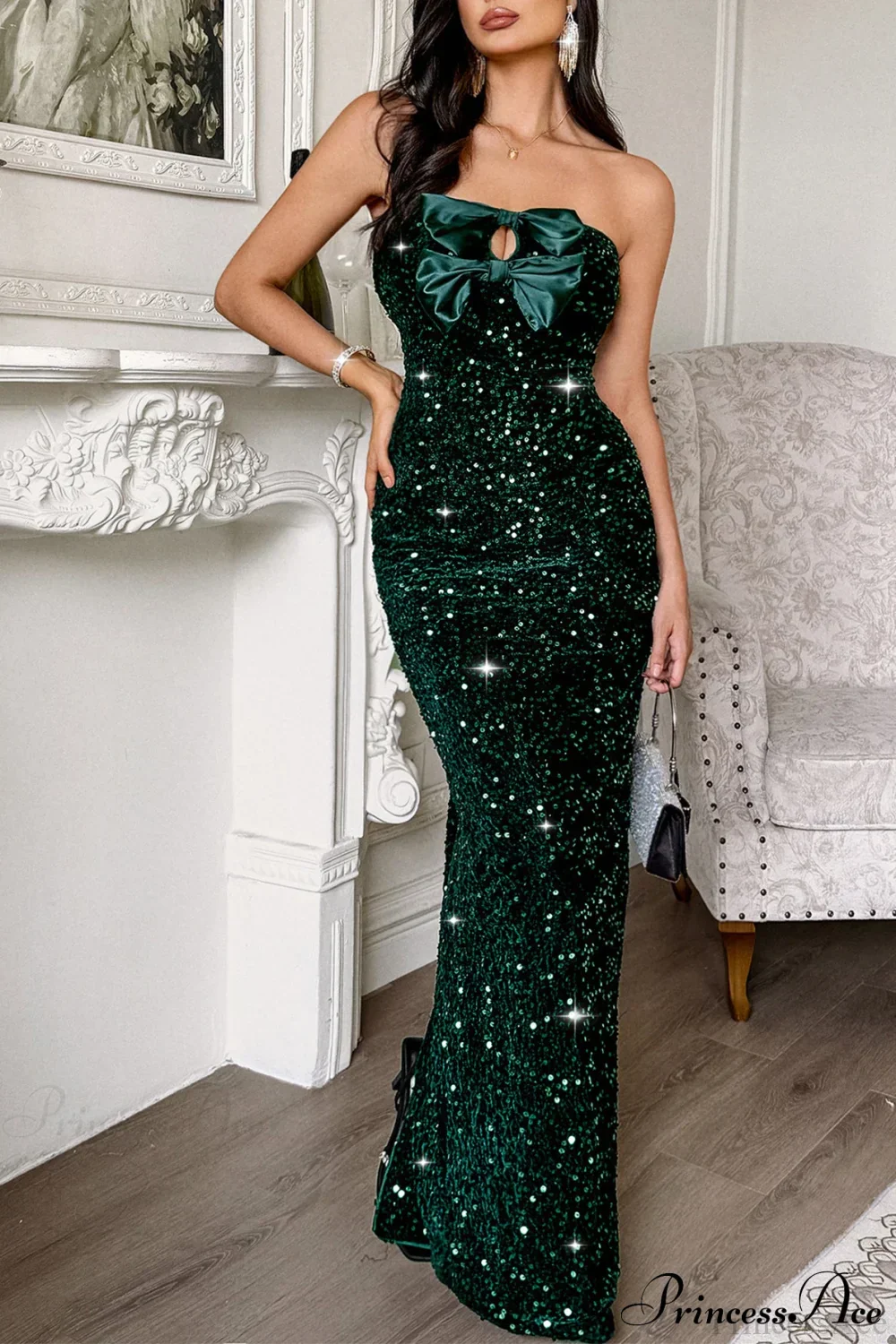 Elegant Strapless Formal Maxi Dress - Image 4