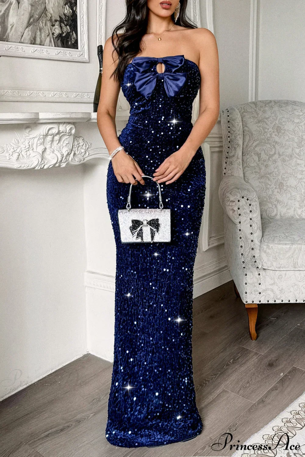 Elegant Strapless Formal Maxi Dress - Image 7