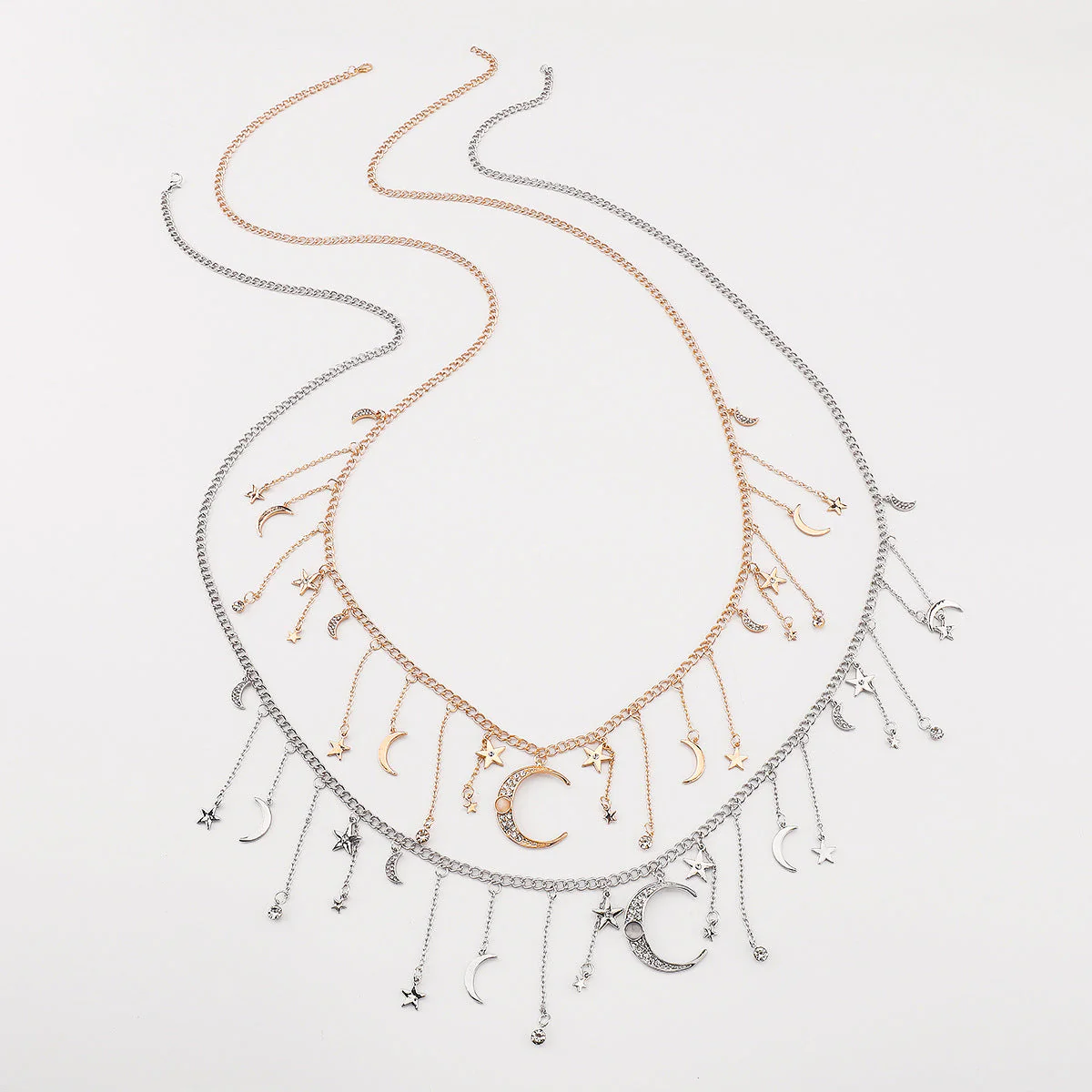 Elegant Tassel Star Moon Diamond Waist Body Chain - Image 5