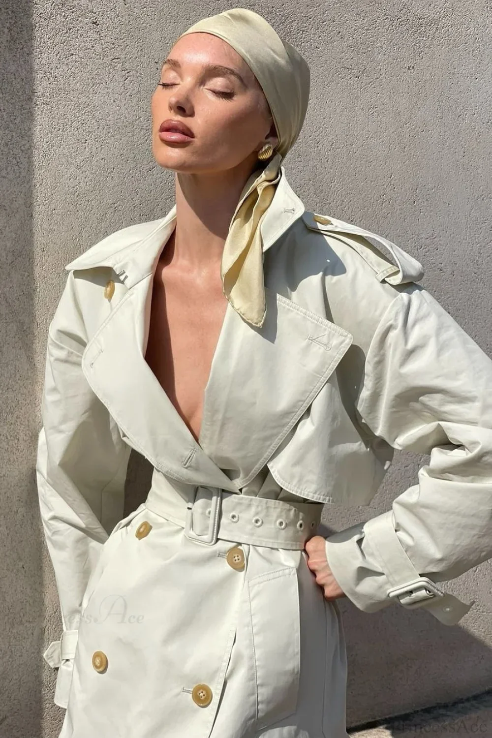 Elegant Wide Lapel Tie Waist Trench-Inspired Overcoat - Image 2