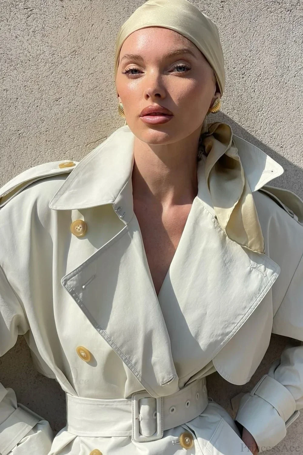 Elegant Wide Lapel Tie Waist Trench-Inspired Overcoat - Image 5