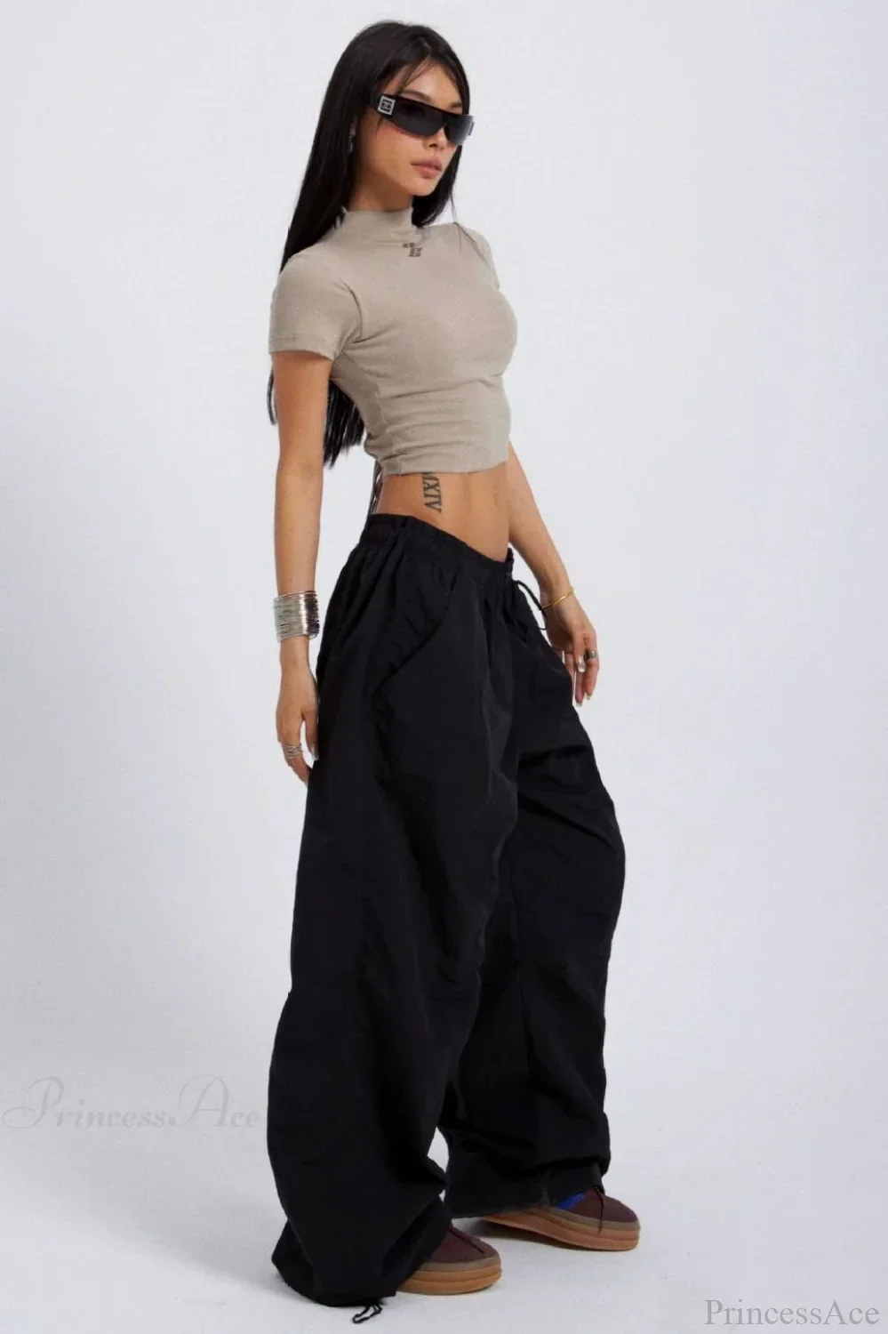 Embroidered Cargo Street Straight Leg Pants - Image 4