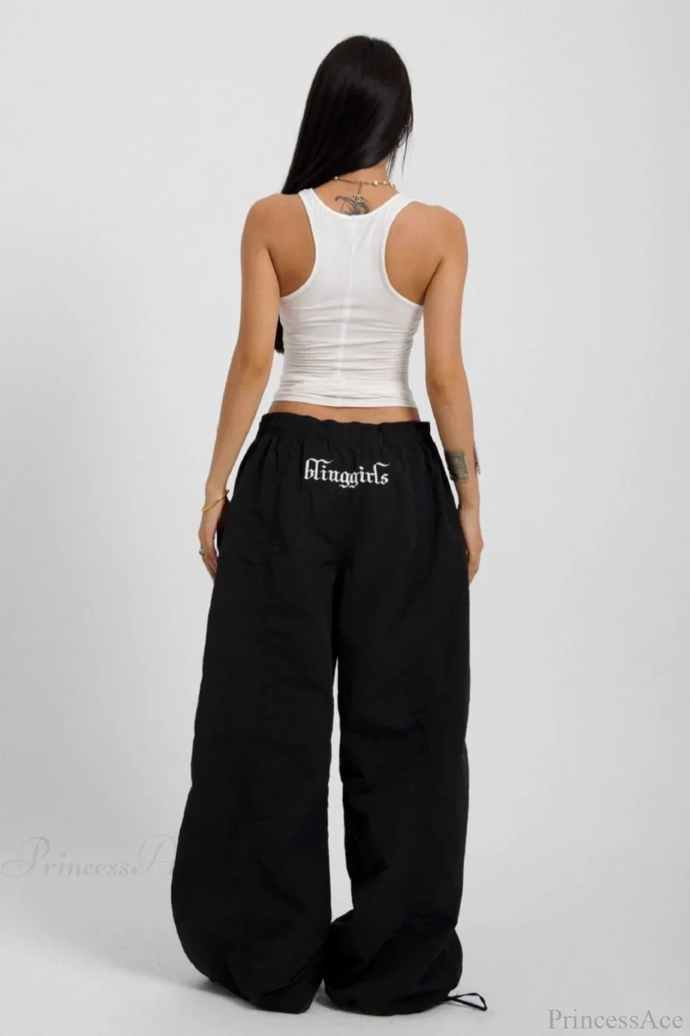 Embroidered Cargo Street Straight Leg Pants - Image 5